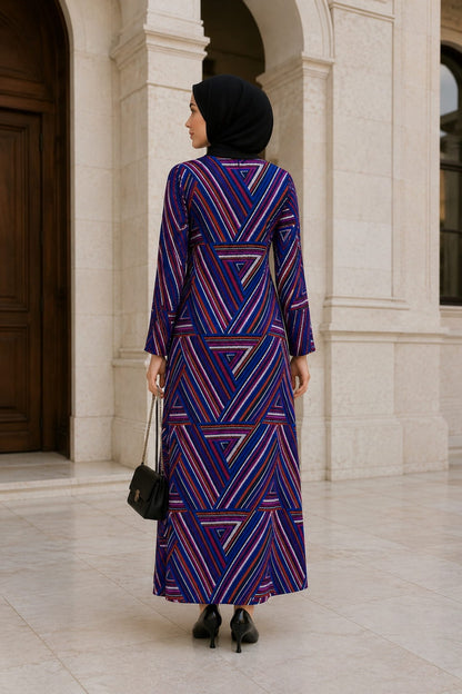 Printed Georgette Dual Layer Abaya AYG-086