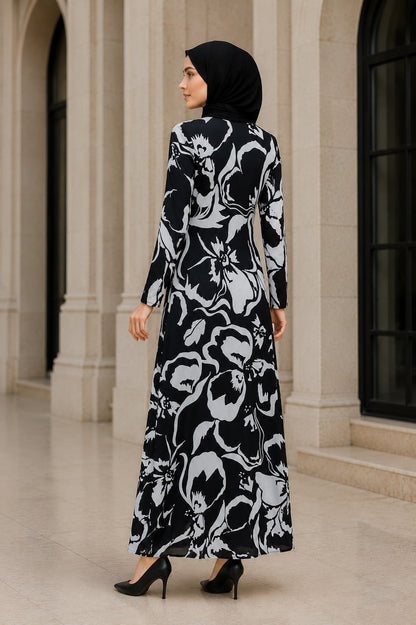 Printed Georgette Dual Layer Abaya AYG-087