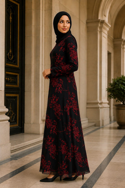 Printed Georgette Dual Layer Abaya AYG-088