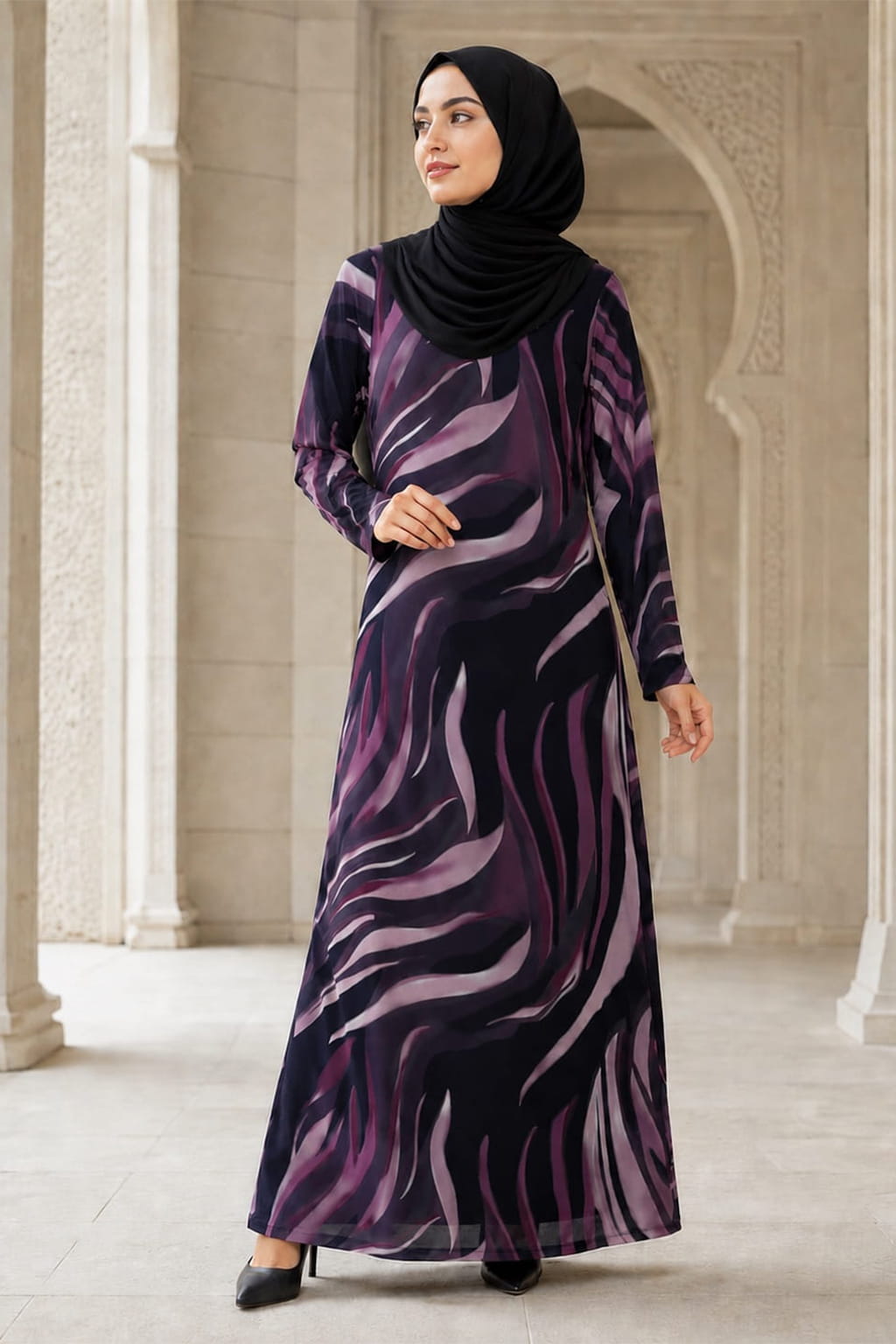 Printed Georgette Dual Layer Abaya AYG-089