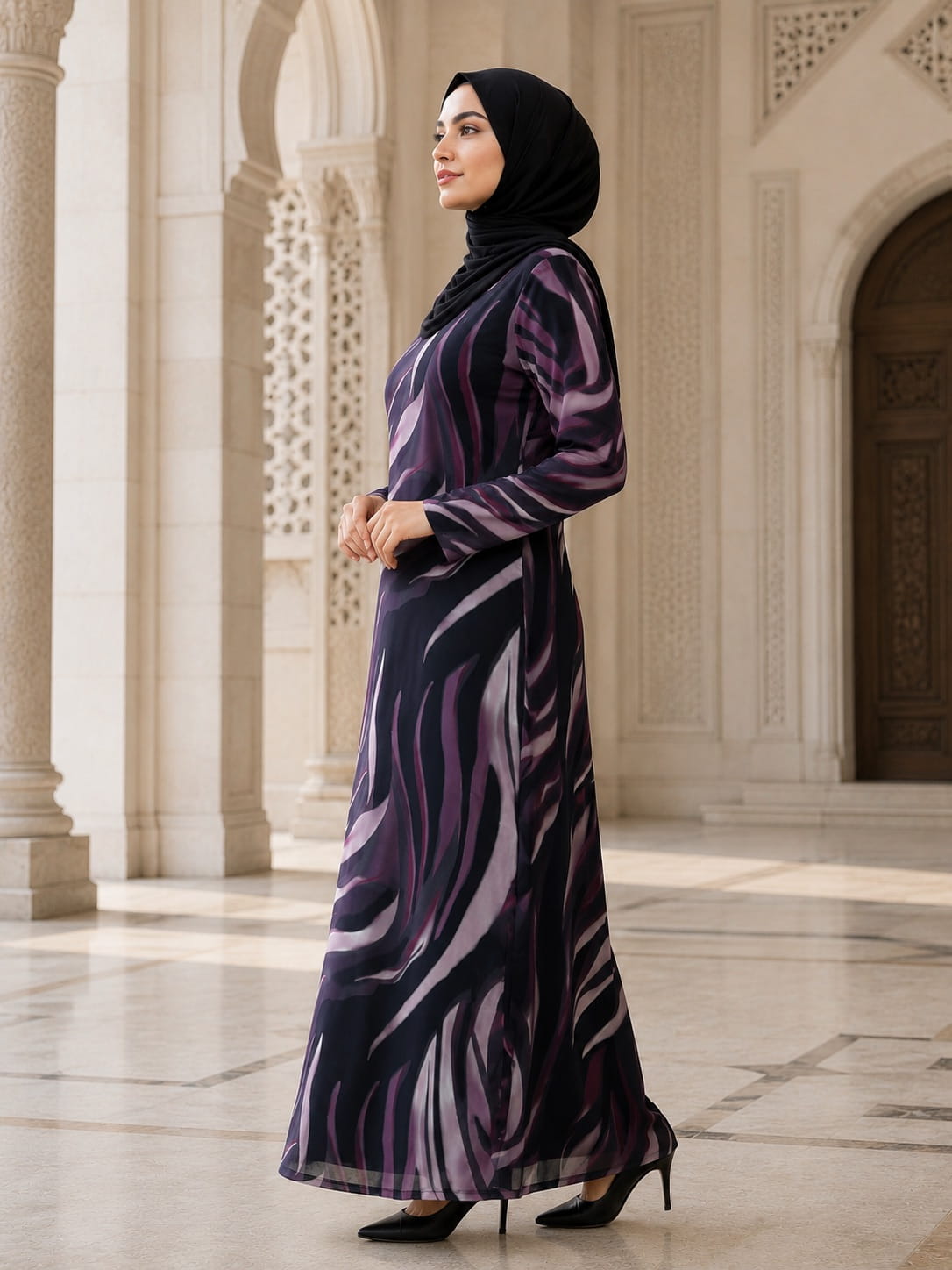 Printed Georgette Dual Layer Abaya AYG-089
