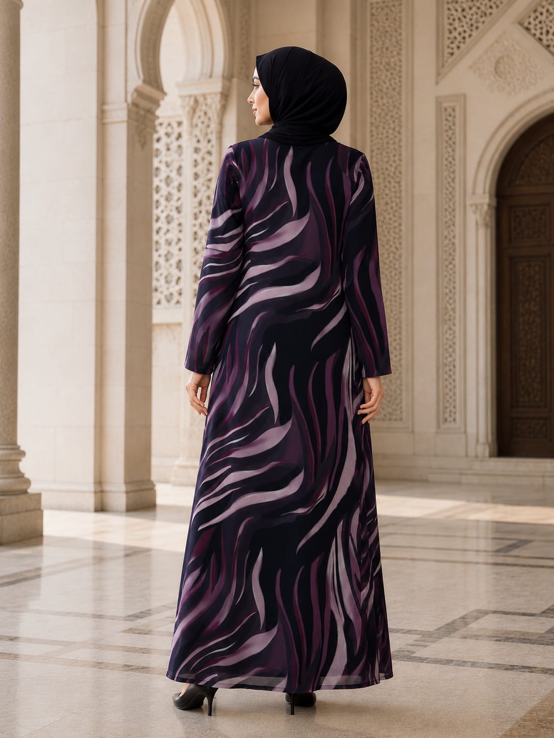 Printed Georgette Dual Layer Abaya AYG-089