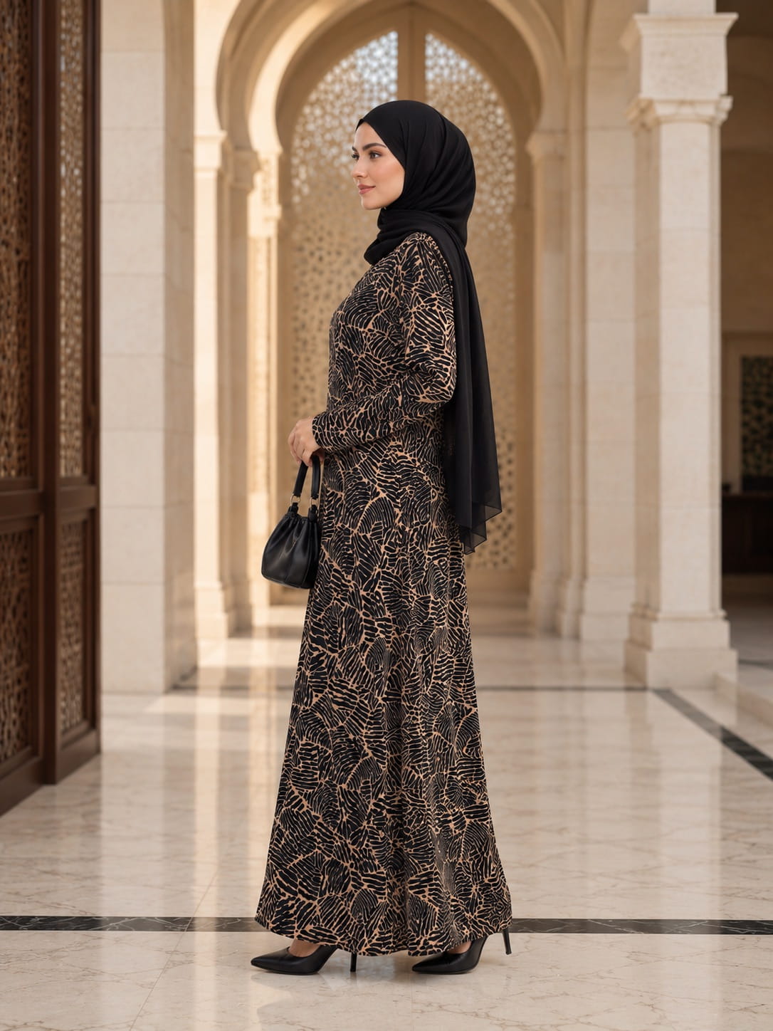 Printed Georgette Dual Layer Abaya AYG-091