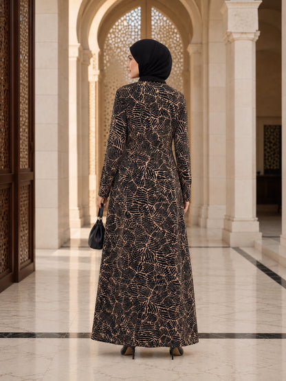Printed Georgette Dual Layer Abaya AYG-091