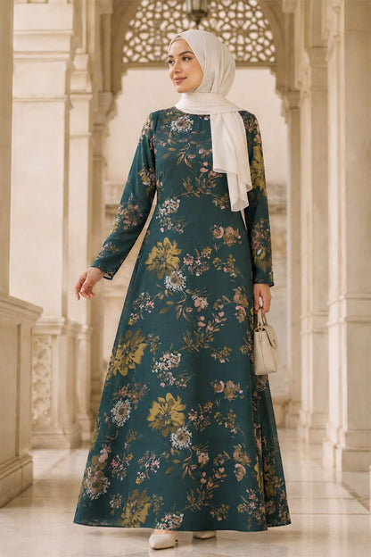 Printed Shimmer Georgette Dual Layer Abaya AYG-092