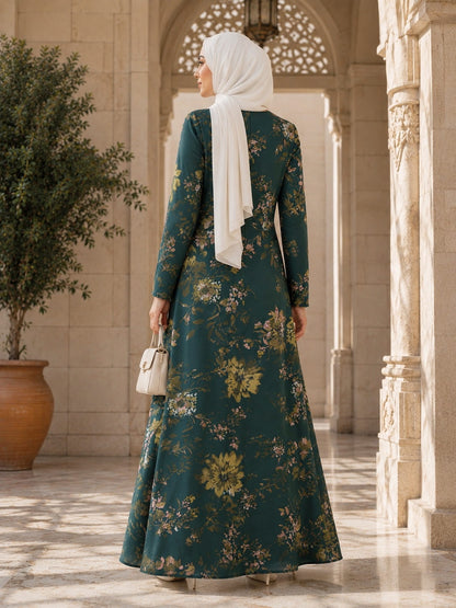 Printed Shimmer Georgette Dual Layer Abaya AYG-092