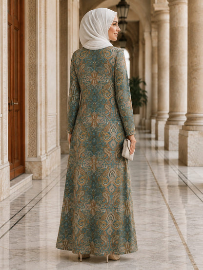 Printed Georgette Dual Layer Abaya AYG-093