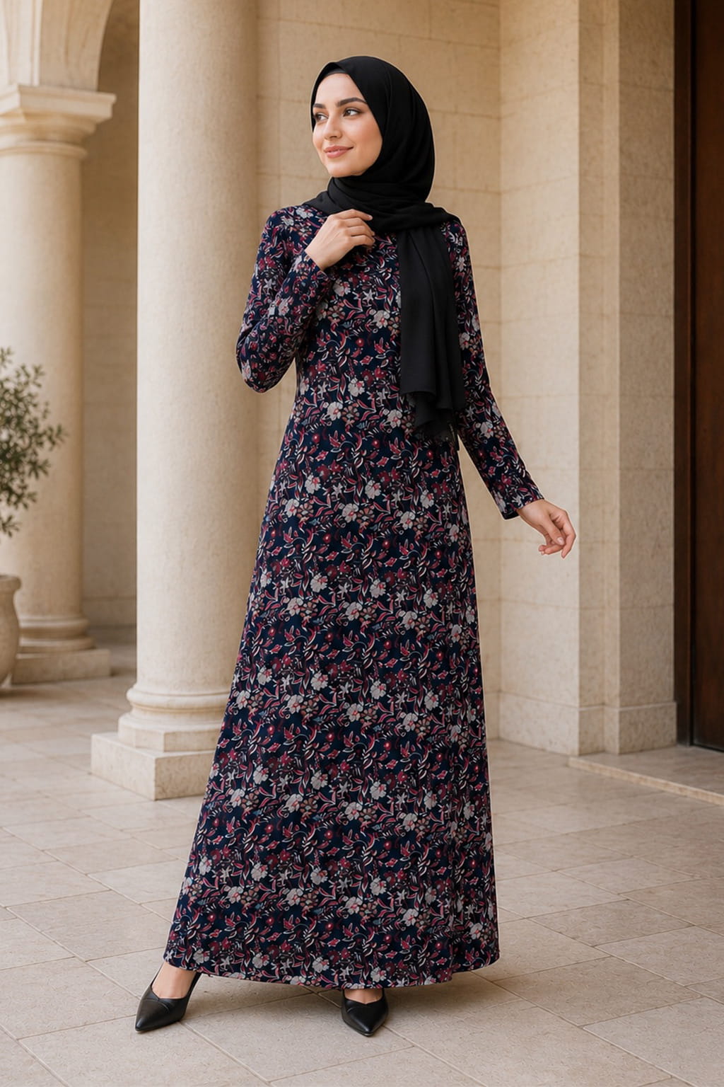 Printed Georgette Dual Layer Abaya AYG-094