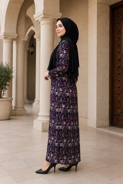 Printed Georgette Dual Layer Abaya AYG-094