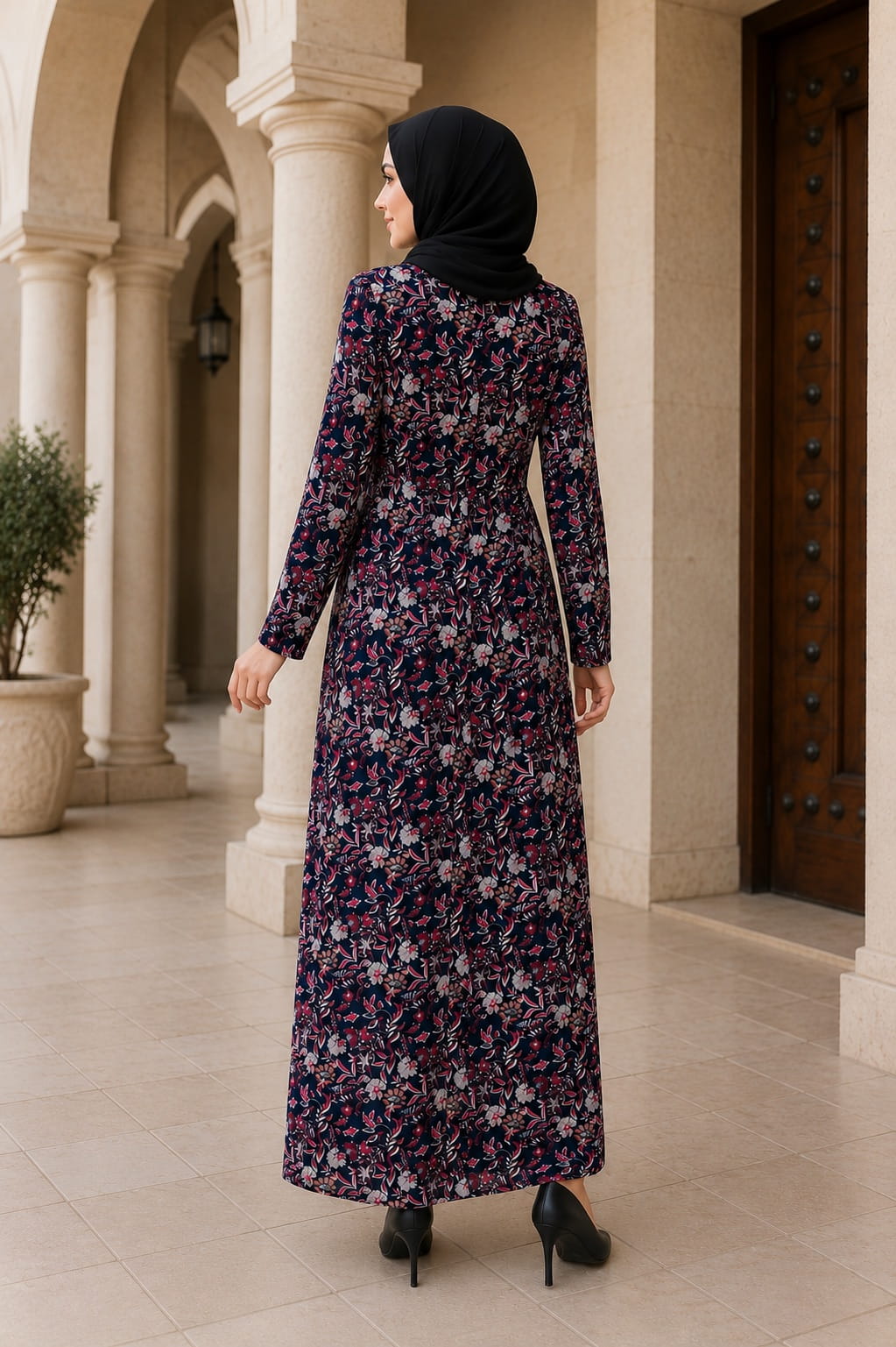 Printed Georgette Dual Layer Abaya AYG-094
