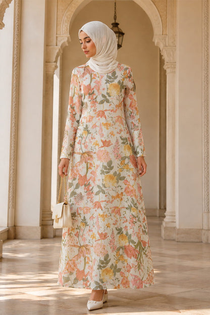 Printed Lurex Georgette Dual Layer Abaya AYG-095