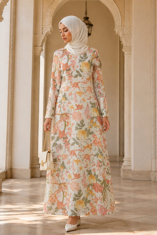 Printed Lurex Georgette Dual Layer Abaya AYG-095