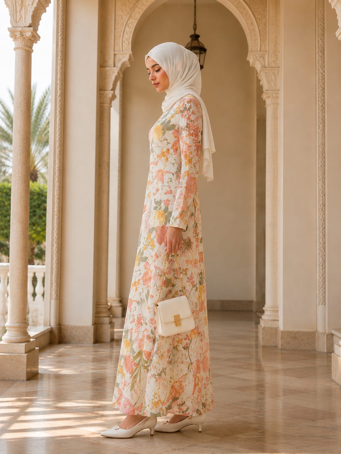 Printed Lurex Georgette Dual Layer Abaya AYG-095