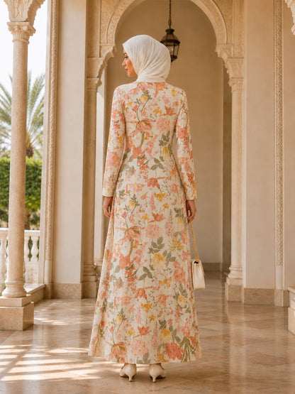 Printed Lurex Georgette Dual Layer Abaya AYG-095