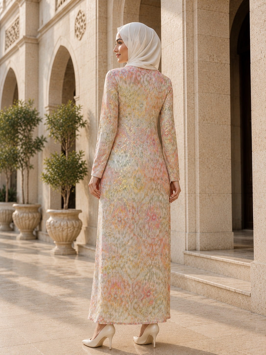 Printed Lurex Georgette Dual Layer Abaya AYG-096