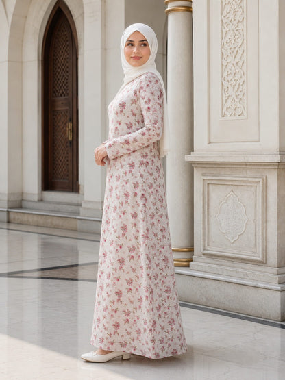 Printed Dobby Georgette Dual Layer Abaya AYG-097