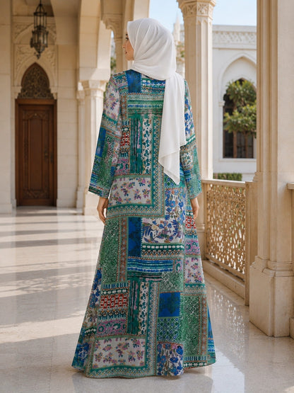 Printed Georgette Dual Layer Abaya AYG-101
