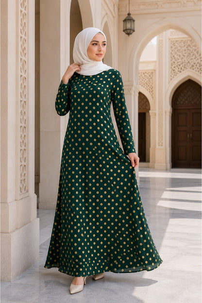 Printed Foil Georgette Dual Layer Abaya AYG-102