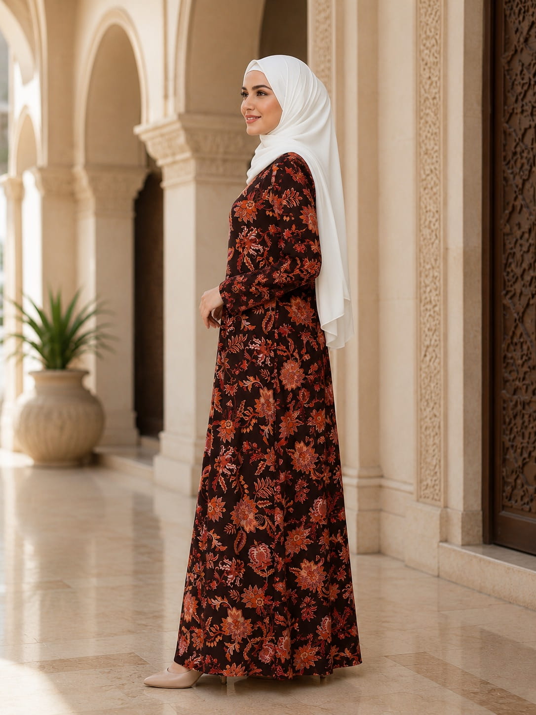 Printed Georgette Dual Layer Abaya AYG-107
