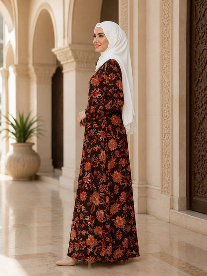 Printed Georgette Dual Layer Abaya AYG-107