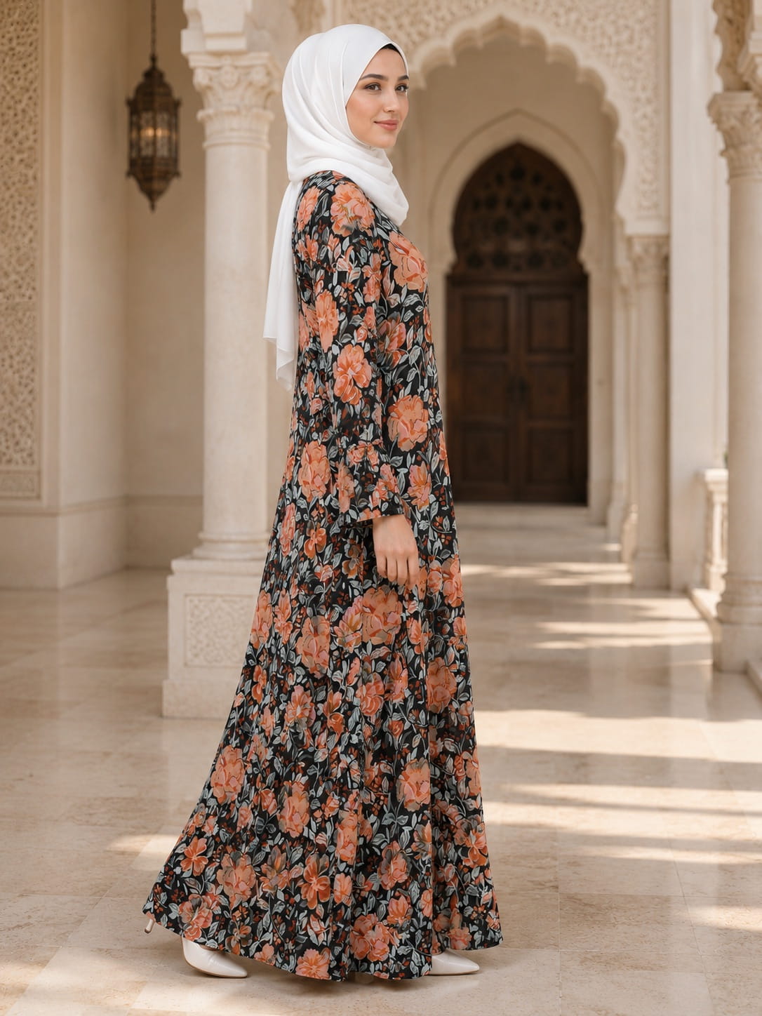 Printed Georgette Dual Layer Abaya AYG-108