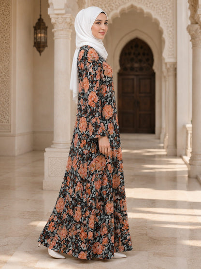 Printed Georgette Dual Layer Abaya AYG-108