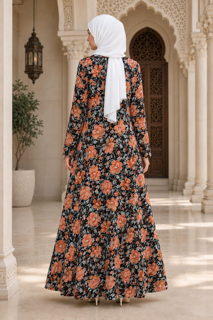 Printed Georgette Dual Layer Abaya AYG-108