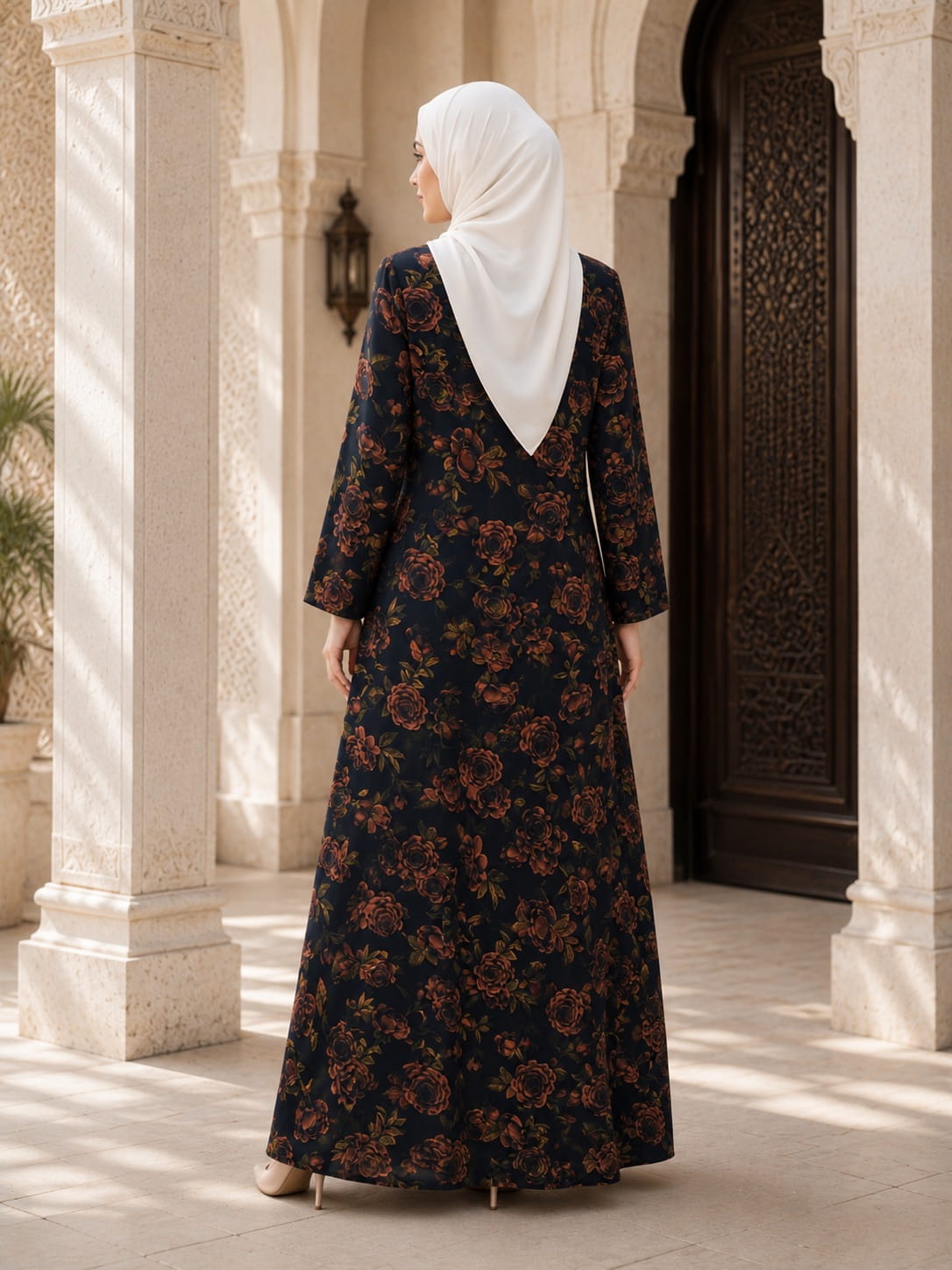Printed Georgette Dual Layer Abaya AYG-109