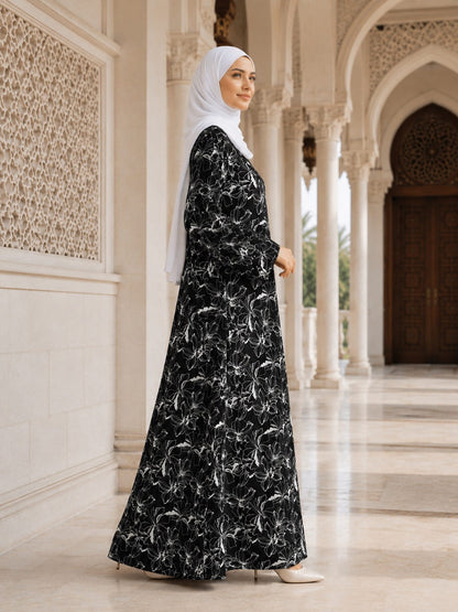 Printed Georgette Dual Layer Abaya AYG-110
