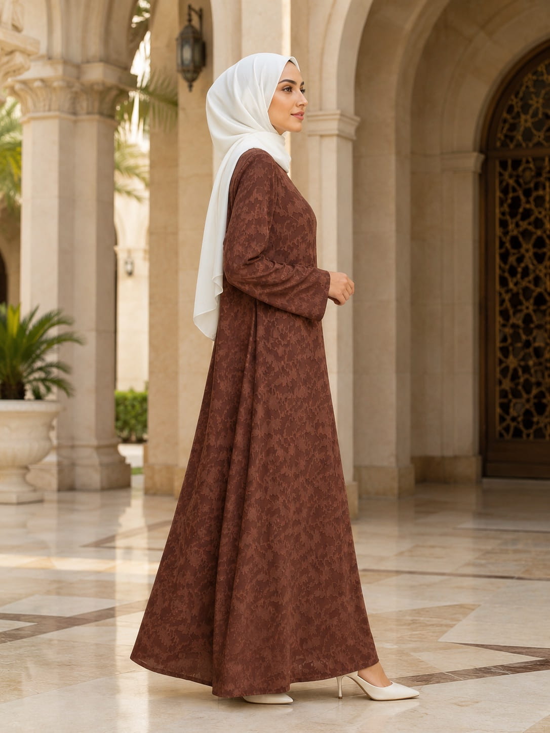 Printed Brasso Georgette Dual Layer Abaya AYG-111
