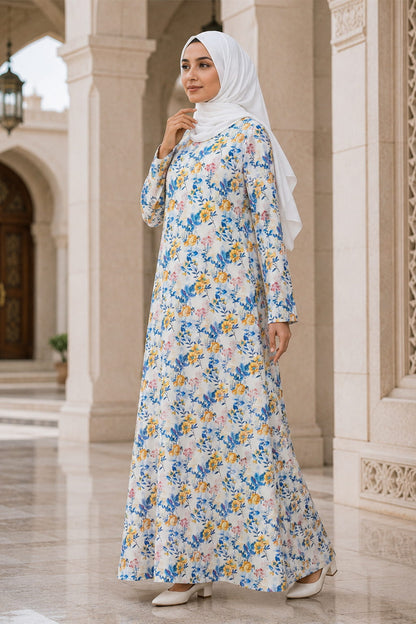 Printed Georgette Dual Layer Abaya AYG-115