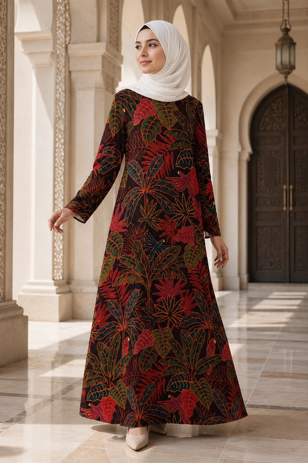 Printed Georgette Dual Layer Abaya AYG-116