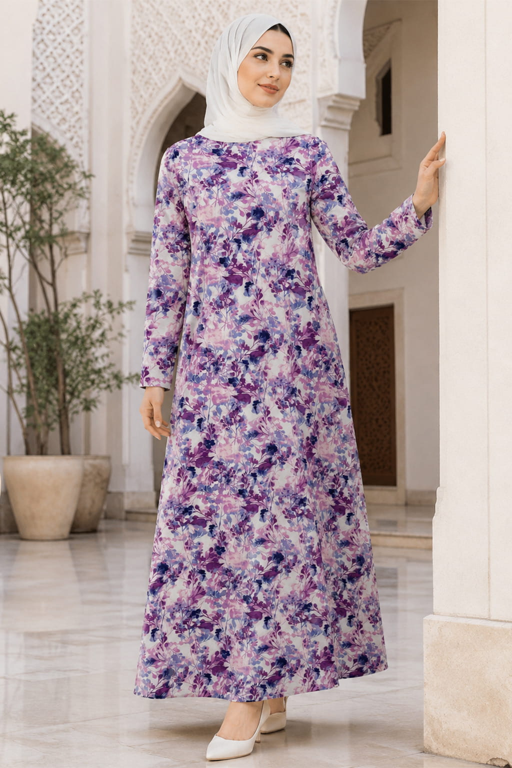 Printed Georgette Dual Layer Abaya AYG-118