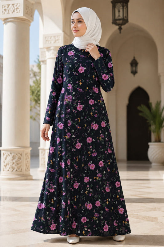 Printed Georgette Dual Layer Abaya AYG-119