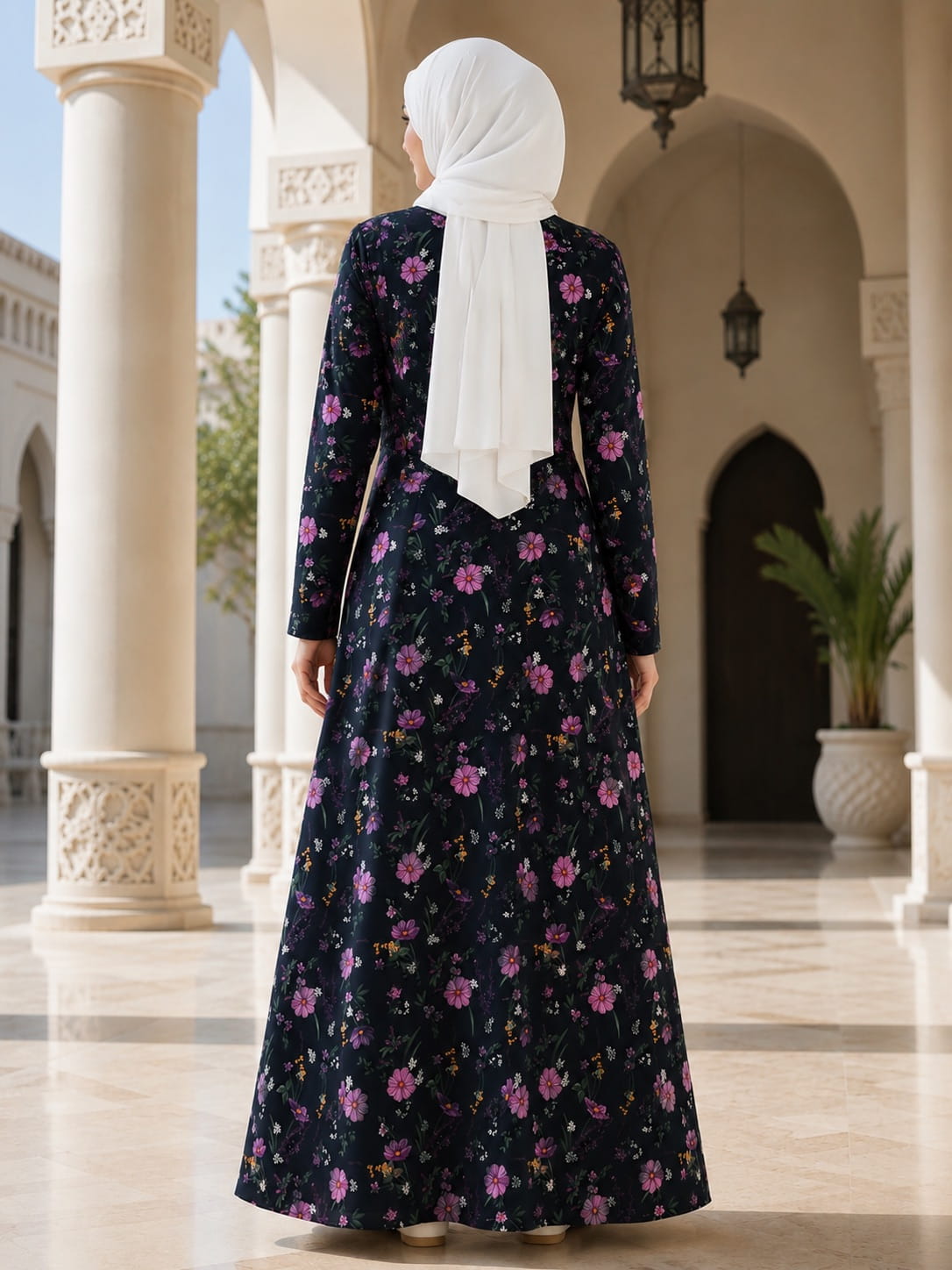 Printed Georgette Dual Layer Abaya AYG-119