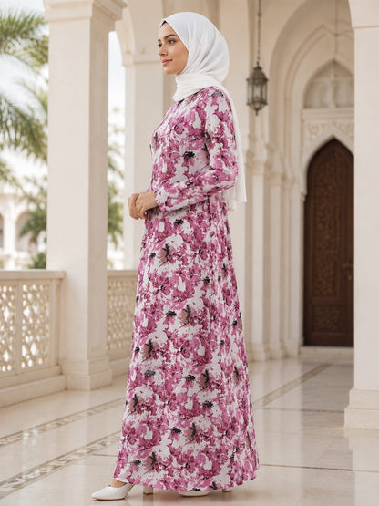 Printed Georgette Dual Layer Abaya AYG-122