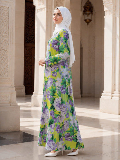 Printed Georgette Dual Layer Abaya AYG-123