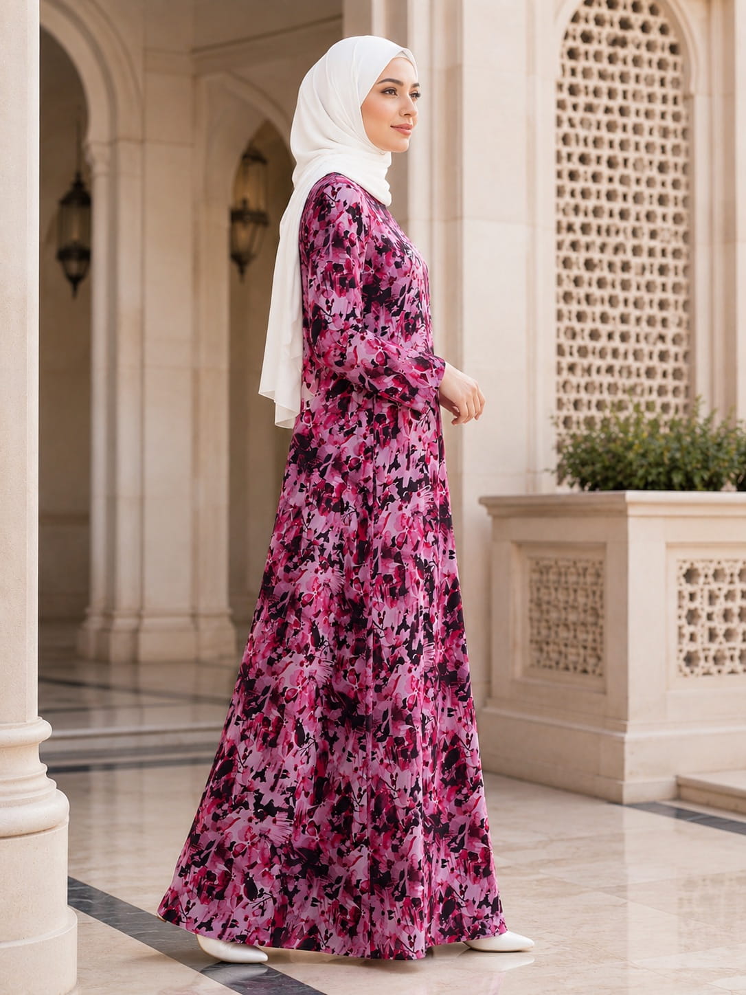 Printed Georgette Dual Layer Abaya AYG-125