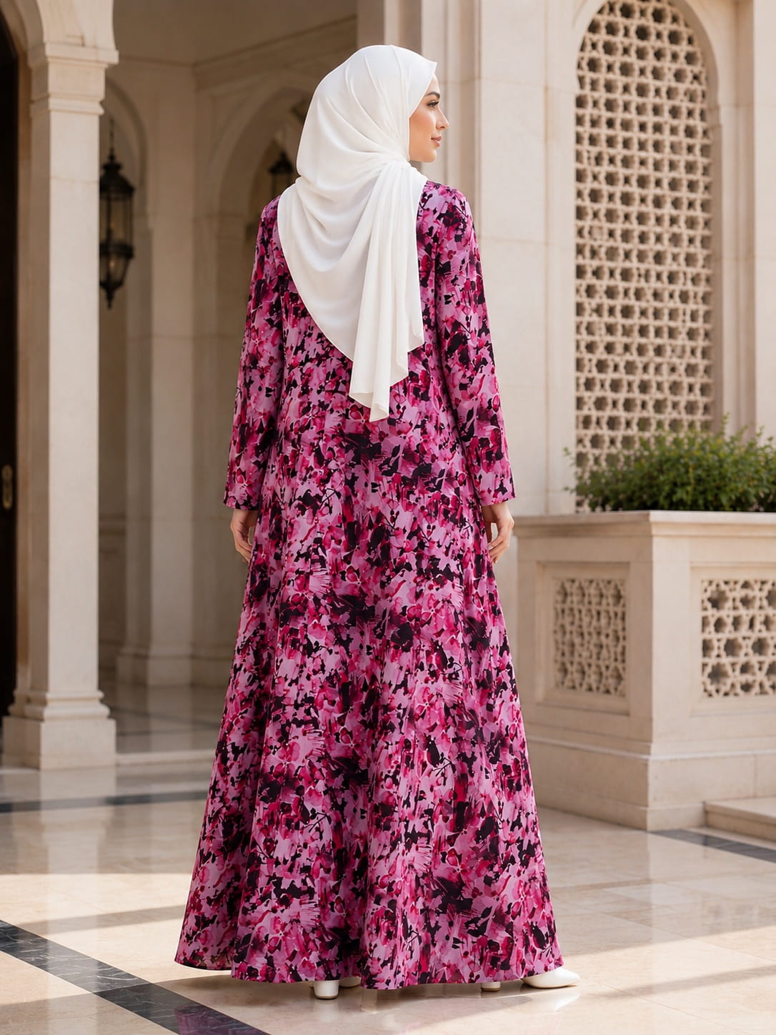 Printed Georgette Dual Layer Abaya AYG-125