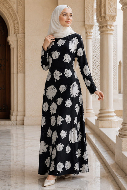 Printed Organza Dual Layer Abaya AYG-128