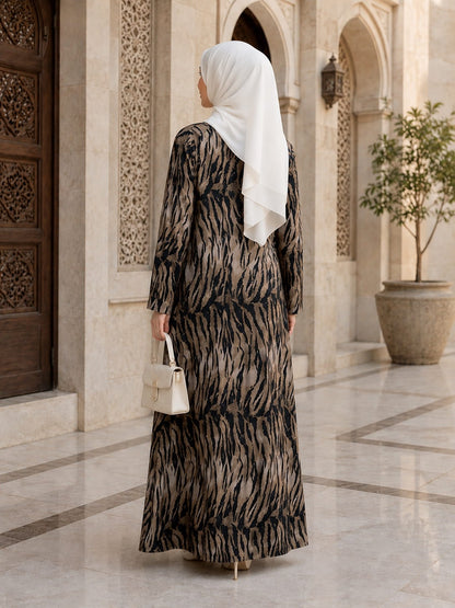 Printed Organza Dual Layer Abaya AYG-129