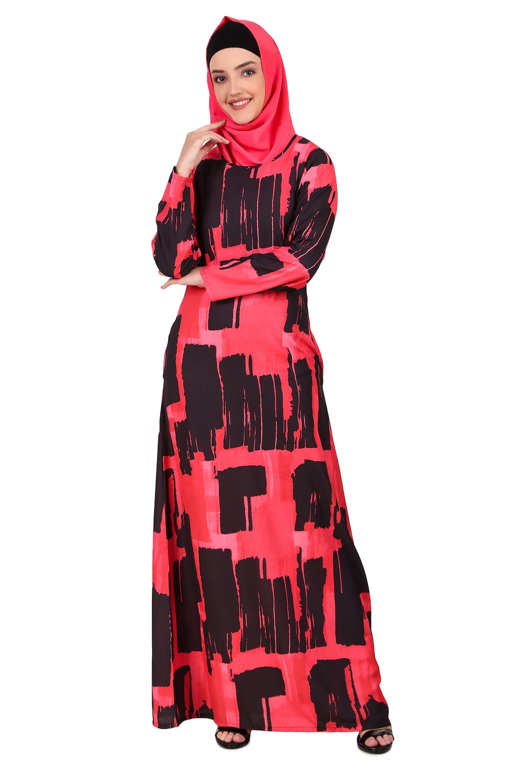 Printed Crepe Abaya AYP-392