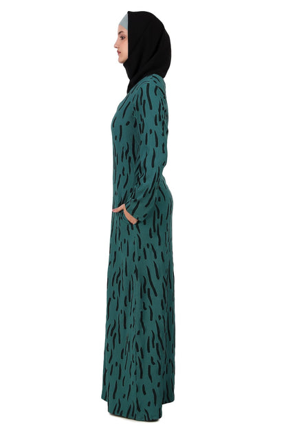Printed Crepe Abaya AYP-411