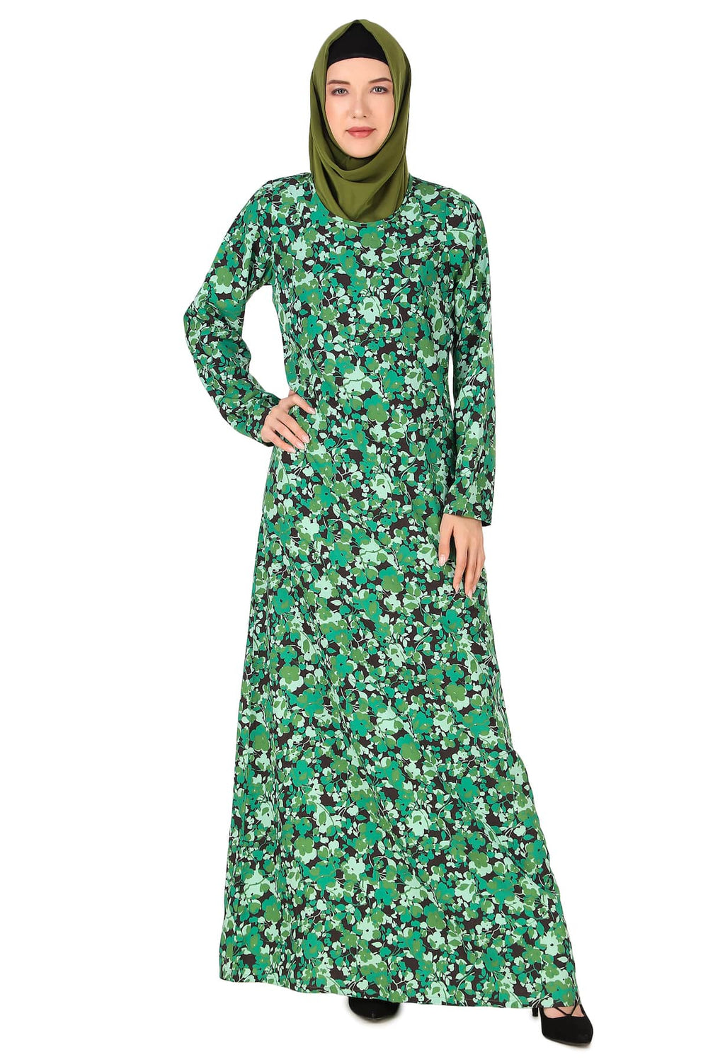 Printed Crepe Abaya AYP-418