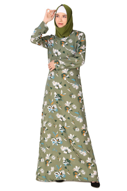 Printed Crepe Abaya AYP-433
