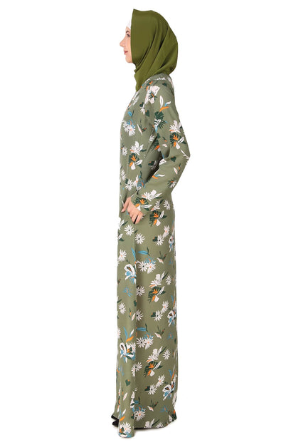 Printed Crepe Abaya AYP-433