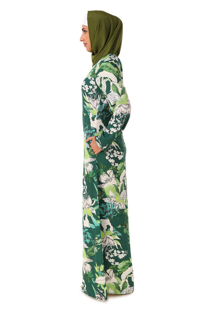 Printed Crepe Abaya AYP-452