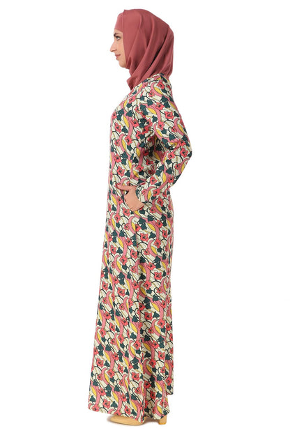 Printed Crepe Abaya AYP-455