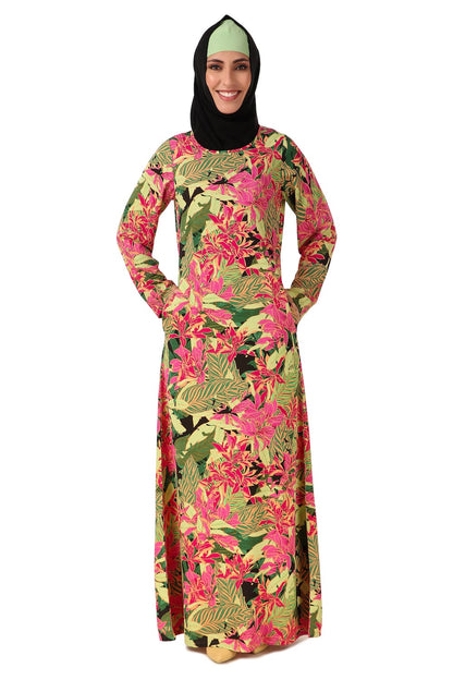 Printed Crepe Abaya AYP-462