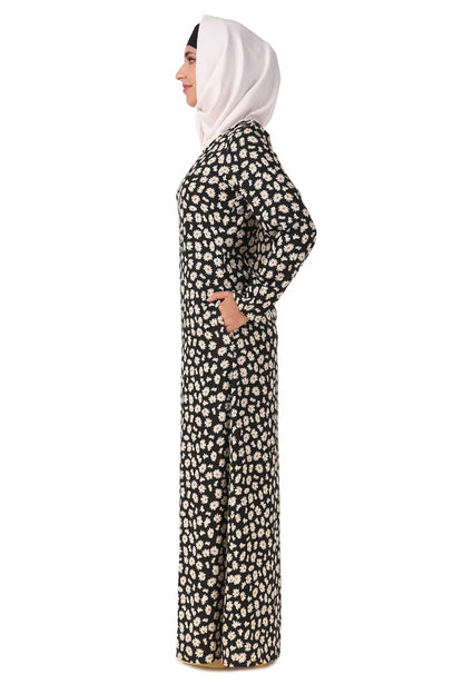 Printed Crepe Abaya AYP-463